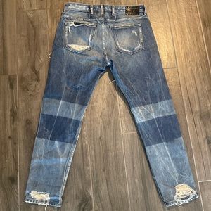 Tortoise Denim Studded Distressed RARE Blue Button Fly Women's Size 26